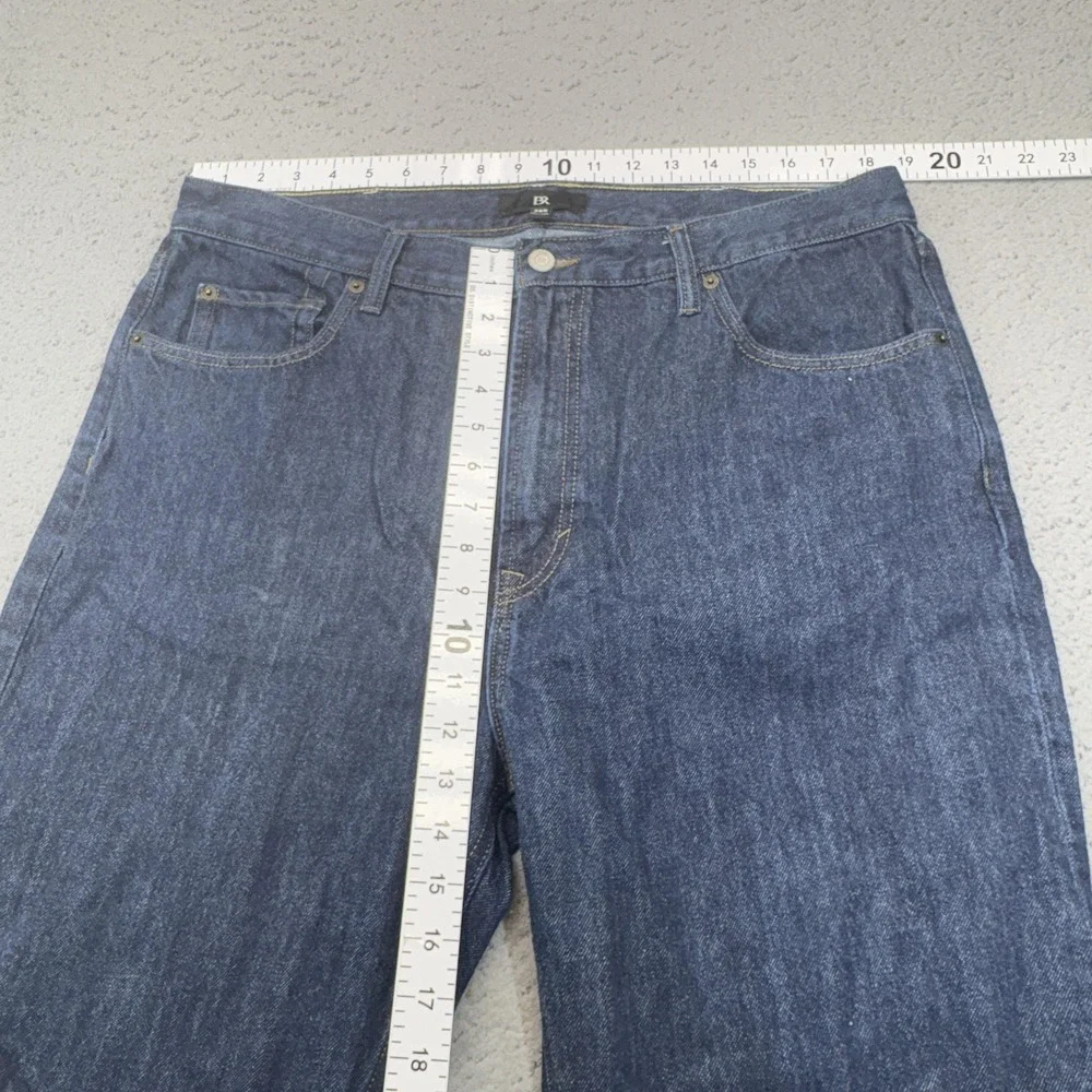Banana Republic Jeans Mens 38x28 Blue Straight Relaxed Fit Dark Denim Zip Fly